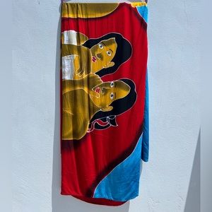 Multicolor Tahitian Figure Pareo Sarong
